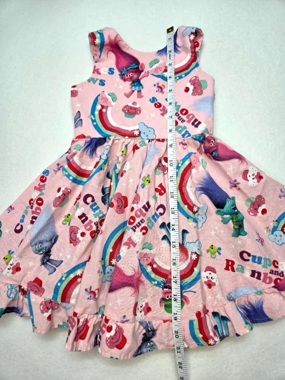 Boutique Trolls Inspired Toddler Dress Pink Cupcakes Rainbows Poppy Girls Sz 2T